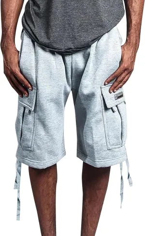Mens Tactical Cargo Long Shorts 3/4 Casual Hiking Capri Pants Below Knee Length Multi Pocket Athletic Running Shorts