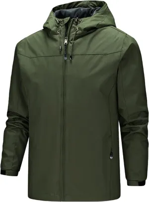 Mens Tactical Jacket Outdoor Waterproof Soft Shell Hooded Military Windbreaker Hooded Rain Coat Water Resistant Jackets