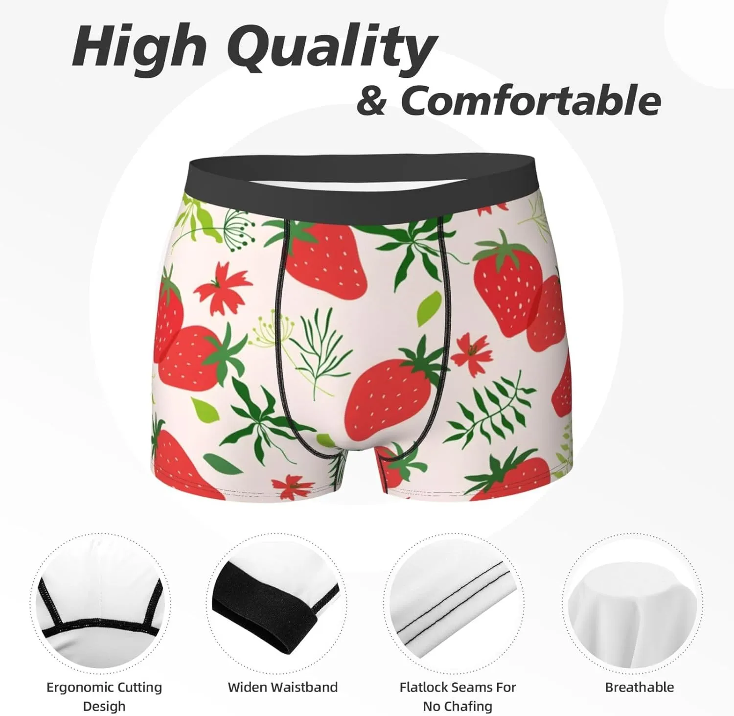 Men's Underwear Boxer Briefs Quick Dry, Soft Wide Waistband Boxer Shorts Underwear