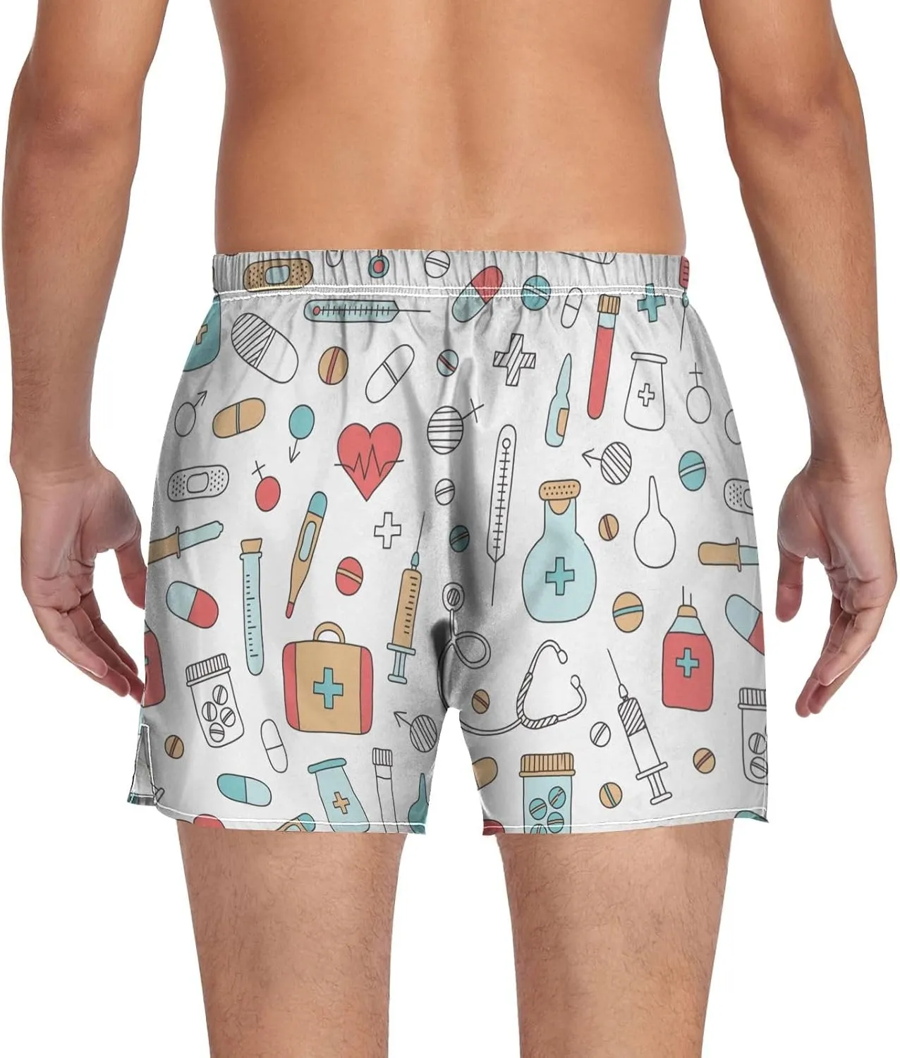 Men's Underwear Boxer Briefs Shorts Cotton Pocket Swimwear Bathing Suit(S-2XL)
