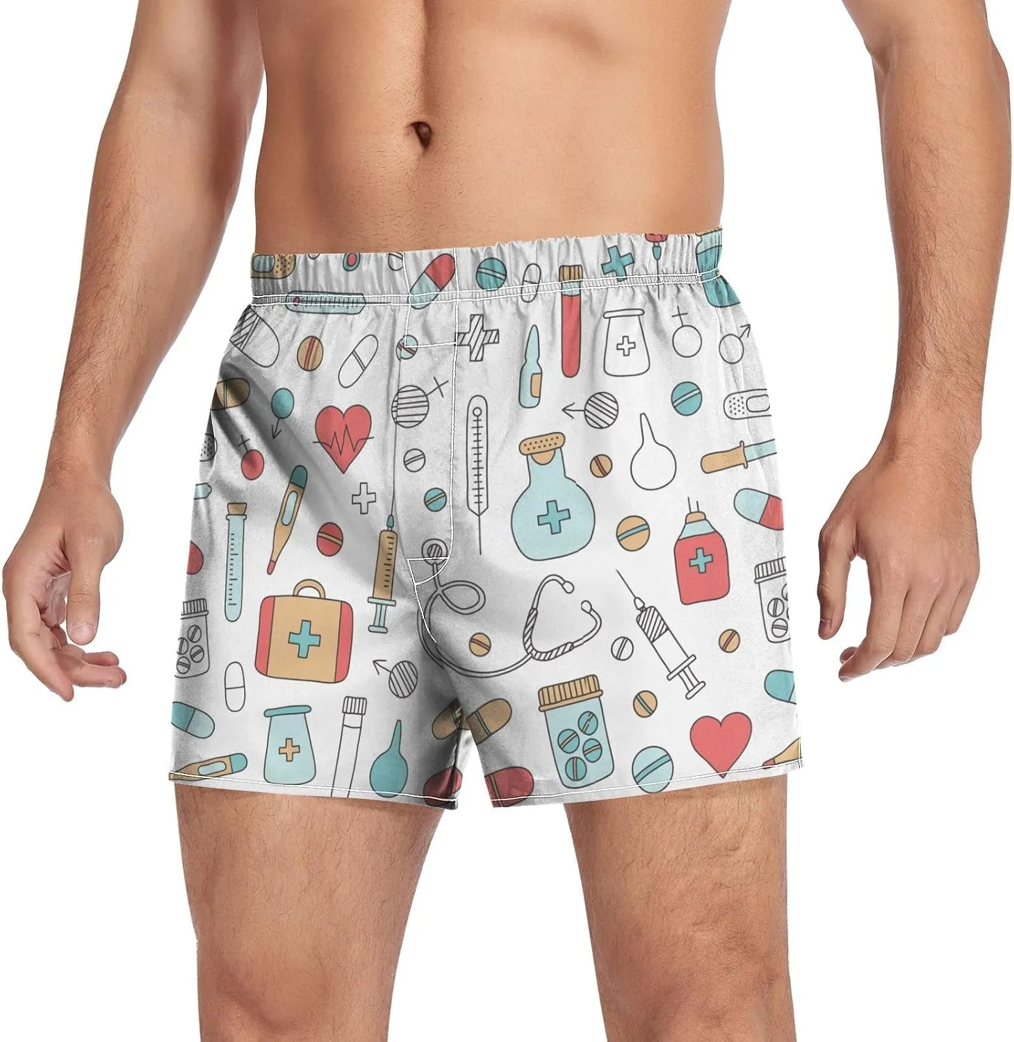 Men's Underwear Boxer Briefs Shorts Cotton Pocket Swimwear Bathing Suit(S-2XL)