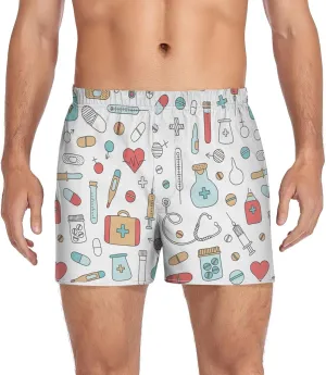 Men's Underwear Boxer Briefs Shorts Cotton Pocket Swimwear Bathing Suit(S-2XL)