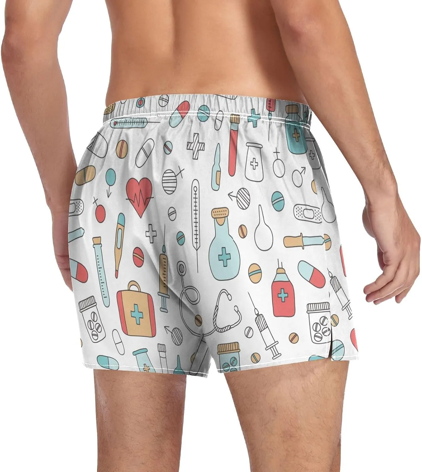 Men's Underwear Boxer Briefs Shorts Cotton Pocket Swimwear Bathing Suit(S-2XL)
