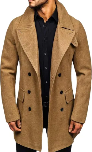 Men's Vintage Winter Trench Coat | Slimfit Midlength Wool Coat