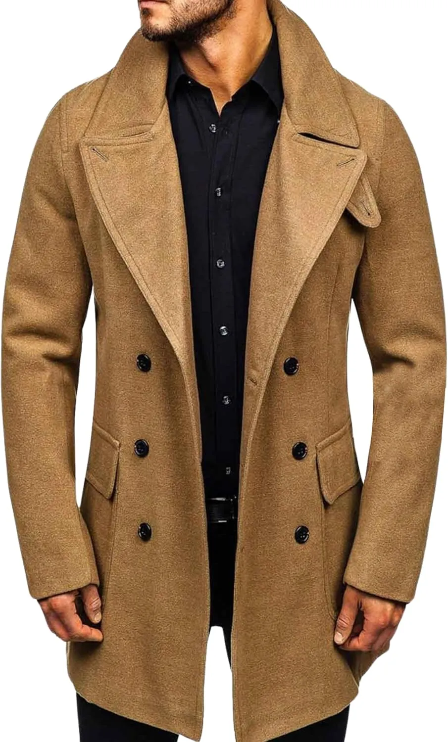 Men's Vintage Winter Trench Coat | Slimfit Midlength Wool Coat