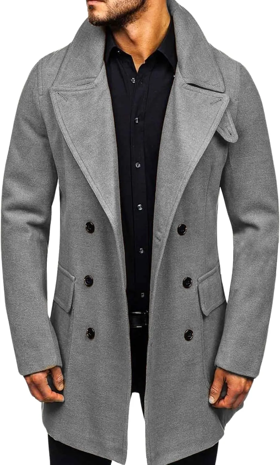 Men's Vintage Winter Trench Coat | Slimfit Midlength Wool Coat
