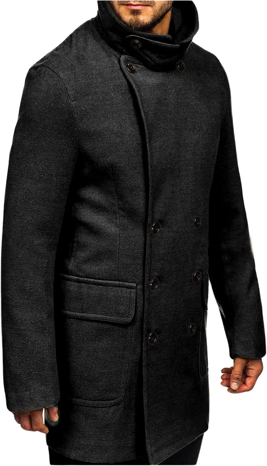 Men's Vintage Winter Trench Coat | Slimfit Midlength Wool Coat