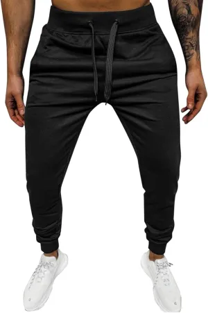 Mens Workout Cargo Sweatpants Color Zipper Pocket Trouser Fashion Mens Tapered Joggers Men's Flap Pocket Drawstring