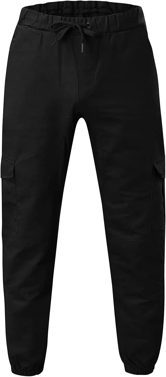 Mens Workout Cargo Sweatpants Tapered Athletic Sweatpants for Jogging Running Exercise Gym Workout Mens Zip Joggers