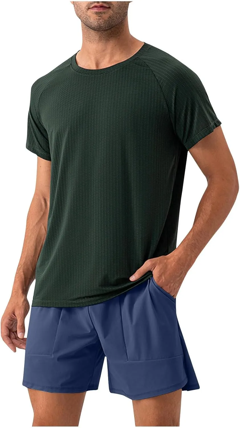 Mens Workout Shorts Quick Dry Athletic Shorts 2025 Fashion Gym Shorts Loose Fit Lightweight Running Shorts Plus Size