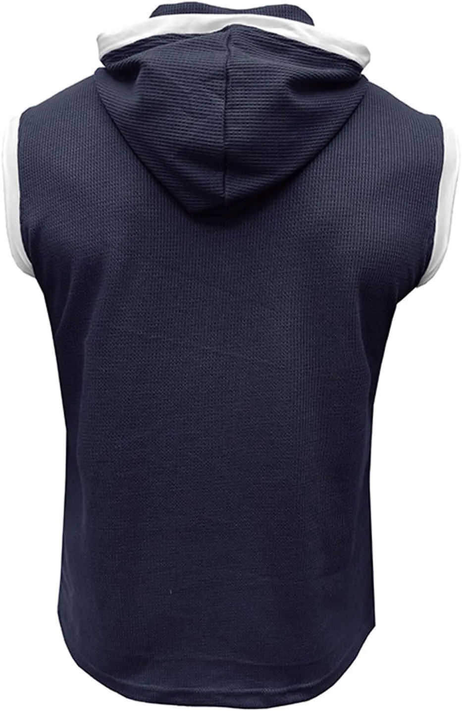 Men's Zip Up Hoodie Shirt Workout Cotton Fleece Cut Off Sleeveless Sweatshirt Tank Pockets Drawstring Solid Sport Tops