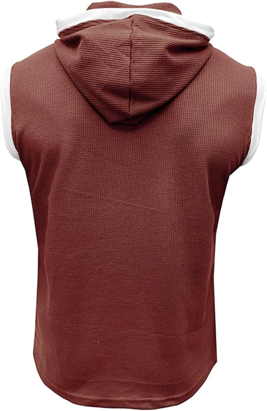 Men's Zip Up Hoodie Shirt Workout Cotton Fleece Cut Off Sleeveless Sweatshirt Tank Pockets Drawstring Solid Sport Tops