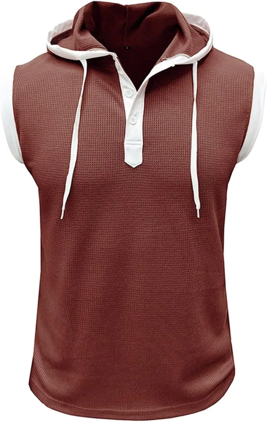 Men's Zip Up Hoodie Shirt Workout Cotton Fleece Cut Off Sleeveless Sweatshirt Tank Pockets Drawstring Solid Sport Tops
