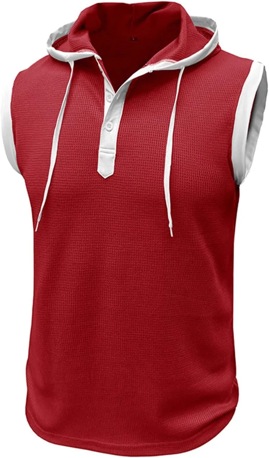 Men's Zip Up Hoodie Shirt Workout Cotton Fleece Cut Off Sleeveless Sweatshirt Tank Pockets Drawstring Solid Sport Tops