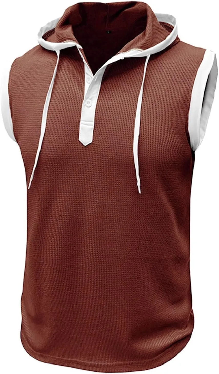 Men's Zip Up Hoodie Shirt Workout Cotton Fleece Cut Off Sleeveless Sweatshirt Tank Pockets Drawstring Solid Sport Tops
