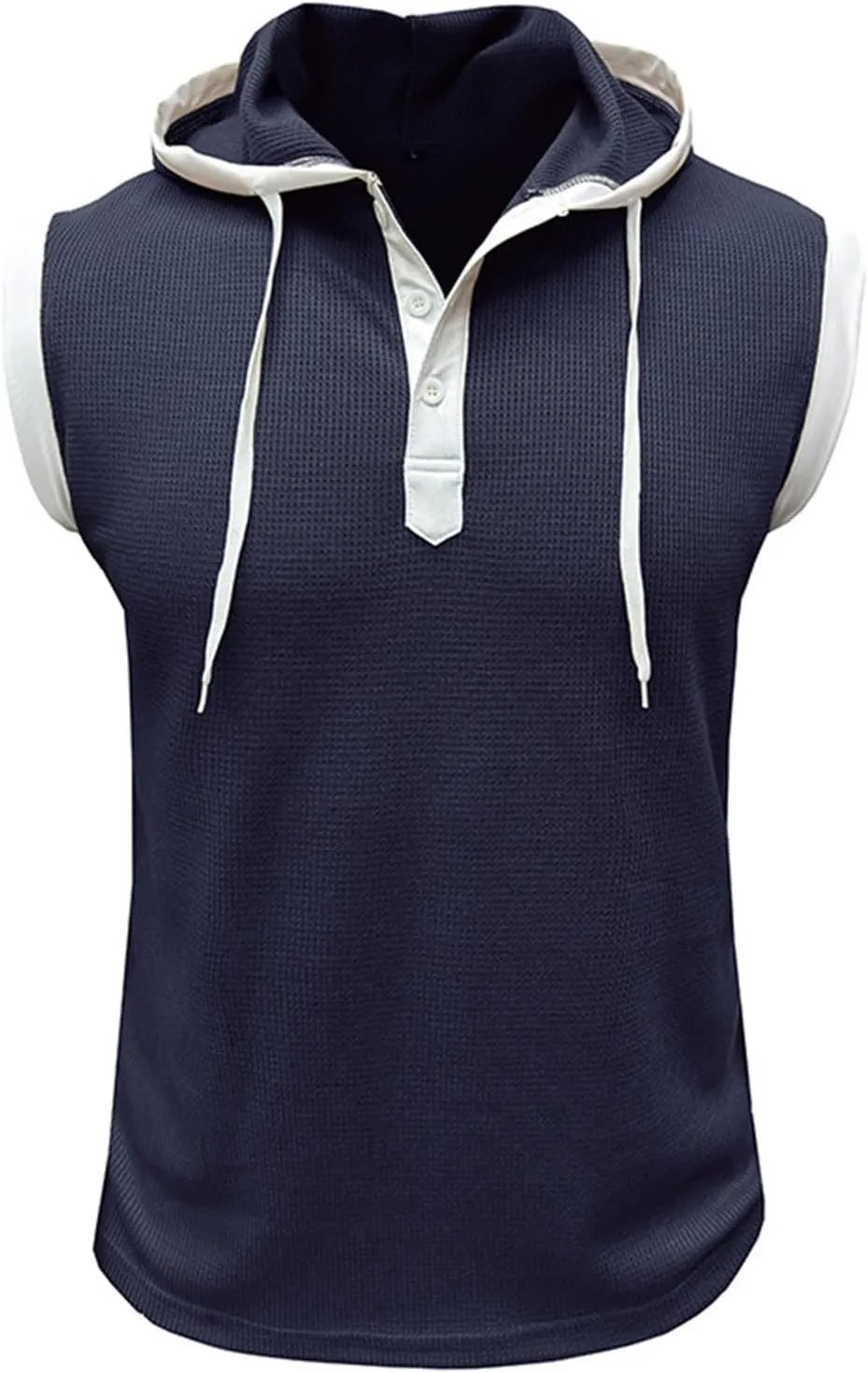 Men's Zip Up Hoodie Shirt Workout Cotton Fleece Cut Off Sleeveless Sweatshirt Tank Pockets Drawstring Solid Sport Tops