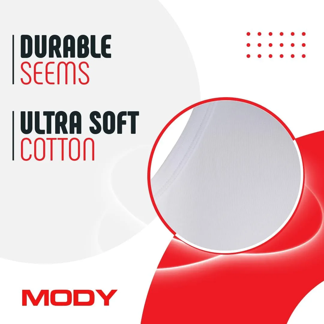 Mody Men's Undershirts 3-Pack, T-Shirts for Men, Crew Neck Undershirt, Cotton Mens Undershirts, Soft Men Tank Tops