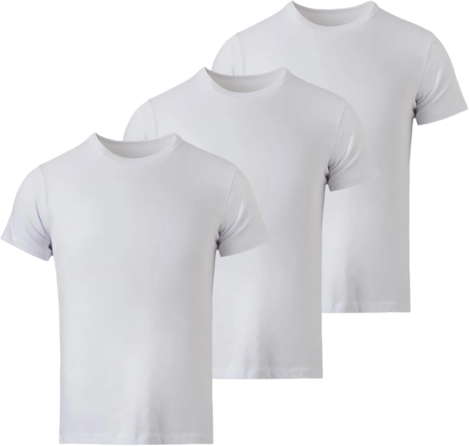 Mody Men's Undershirts 3-Pack, T-Shirts for Men, Crew Neck Undershirt, Cotton Mens Undershirts, Soft Men Tank Tops