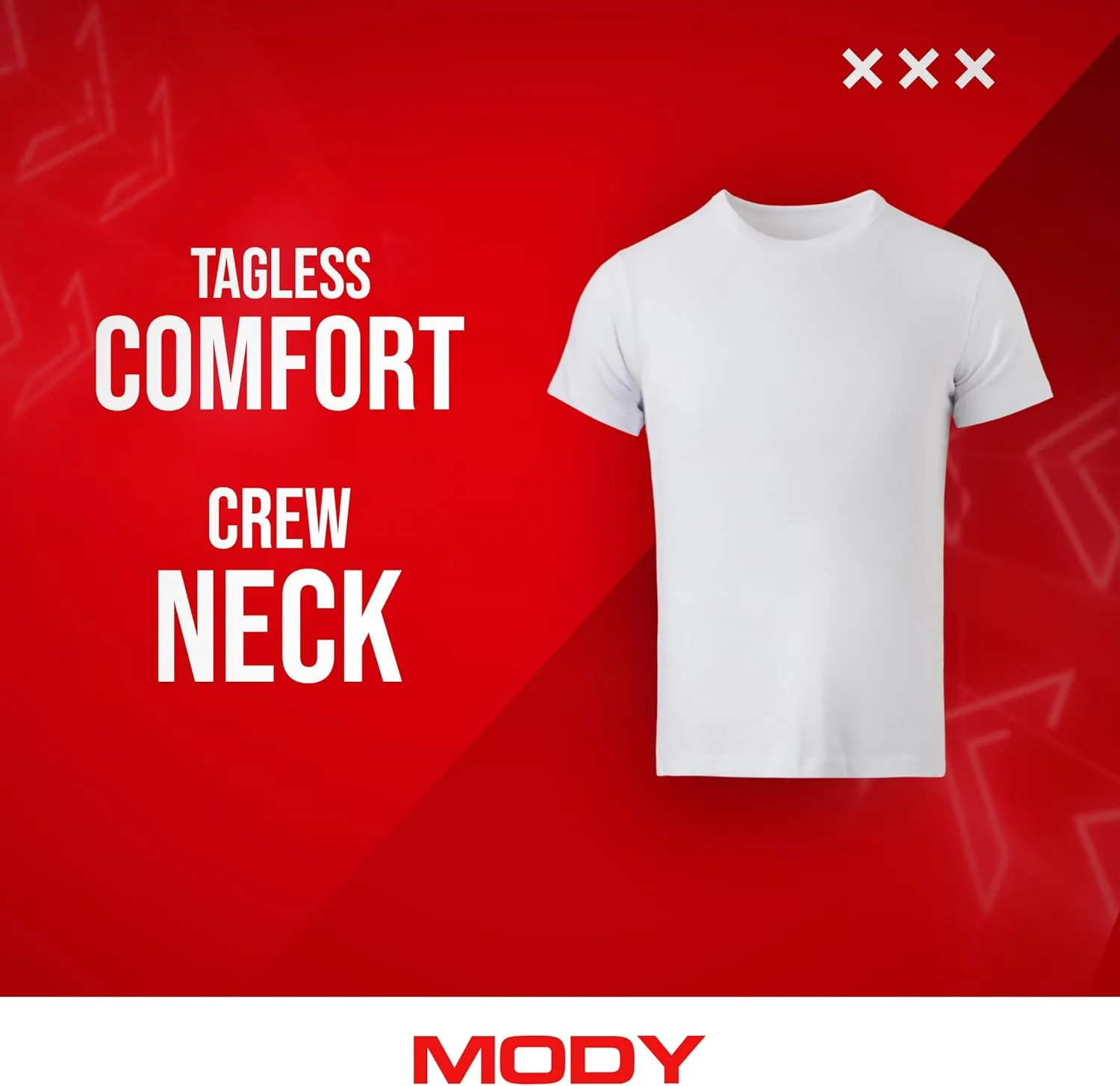 Mody Men's Undershirts 3-Pack, T-Shirts for Men, Crew Neck Undershirt, Cotton Mens Undershirts, Soft Men Tank Tops