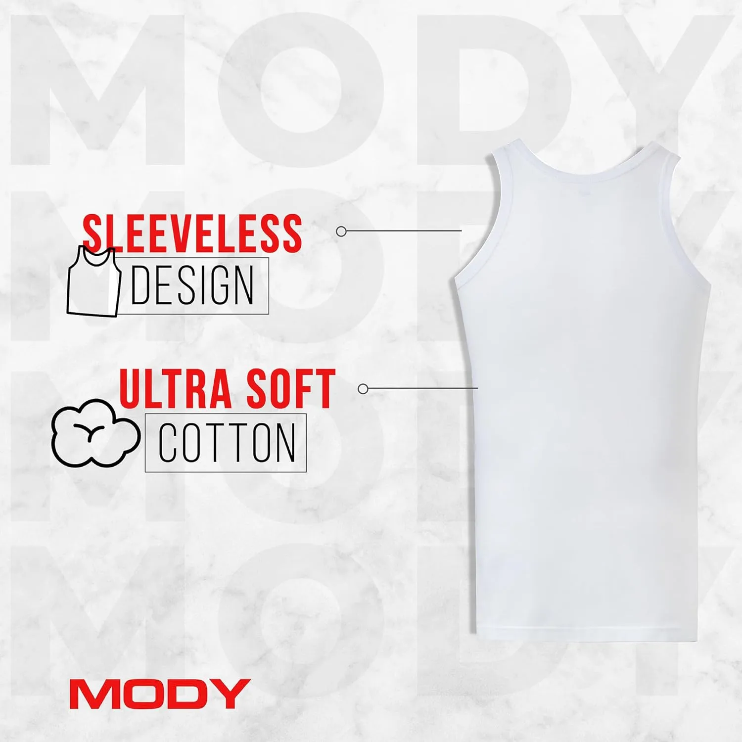 Mody Tank Tops Men Undershirts, Cotton Mens Tank Top, Breathable Men Undershirts, Ultra Soft Men's Tank Tops Pack 2