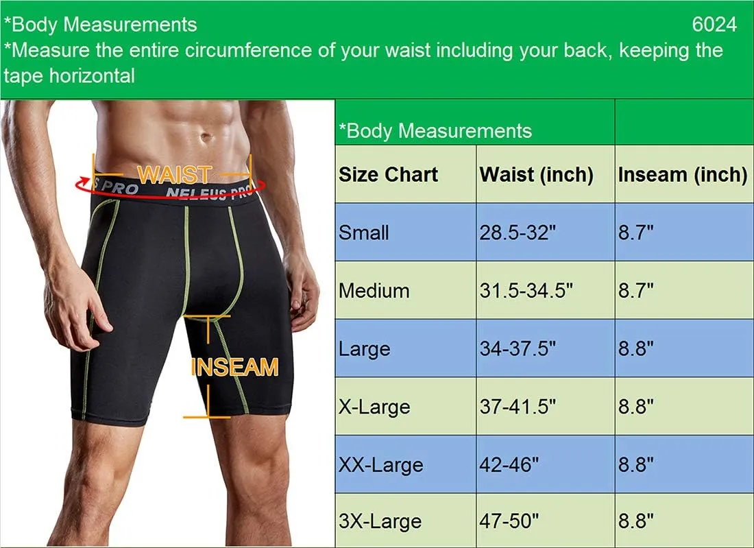 NELEUS Men's Compression Shorts Pack of 3