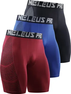 NELEUS Men's Compression Shorts Pack of 3
