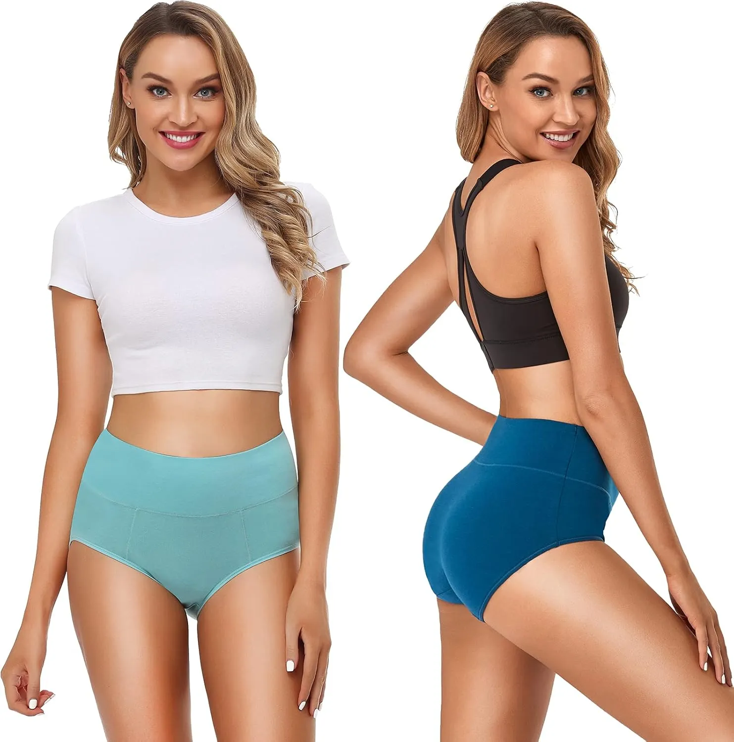 OLIKEME Cotton Underwear High Waisted Panties Full Coverage Underpants Soft Strech Ladies Briefs for Women Multi Pack