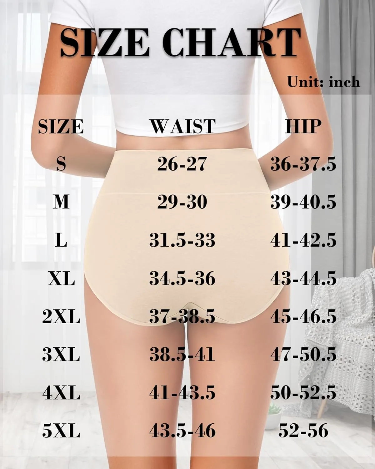 OLIKEME Cotton Underwear High Waisted Panties Full Coverage Underpants Soft Strech Ladies Briefs for Women Multi Pack