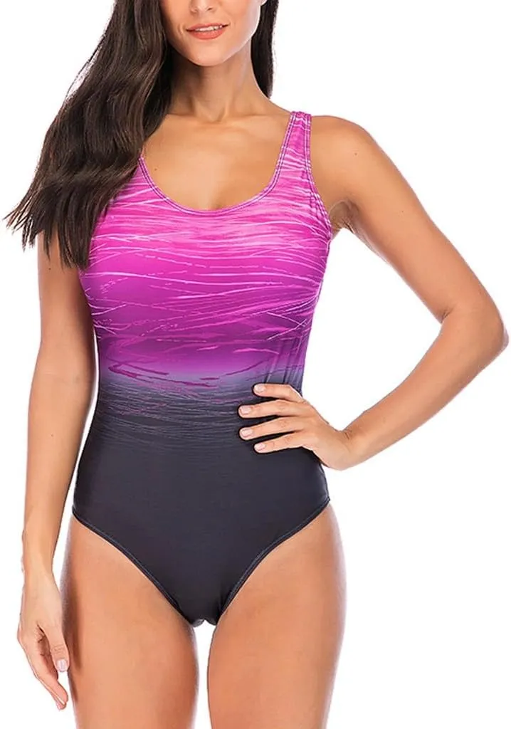 One Piece Swimsuit for Women Tummy Control Swimming Costume Padded Push up Backless Bathing Suits Slim Fit Swimwear