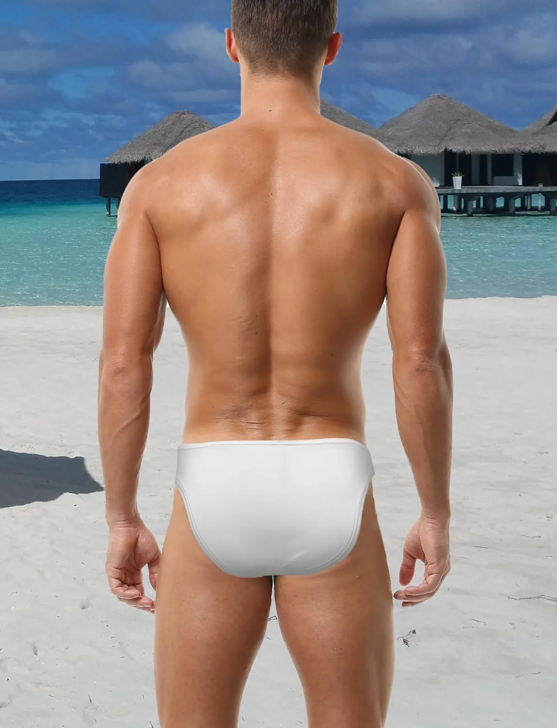Panegy Men's Swimwear Briefs Sexy Low Waist Swim Bottoms Summer Beach Swim Thongs 3 Pack
