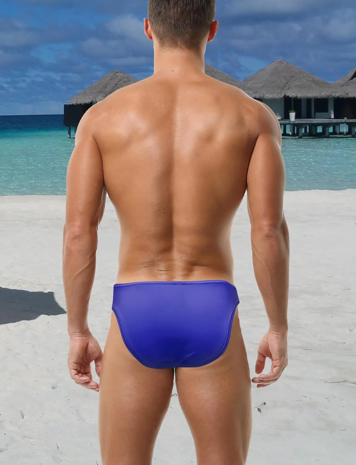 Panegy Men's Swimwear Briefs Sexy Low Waist Swim Bottoms Summer Beach Swim Thongs 3 Pack