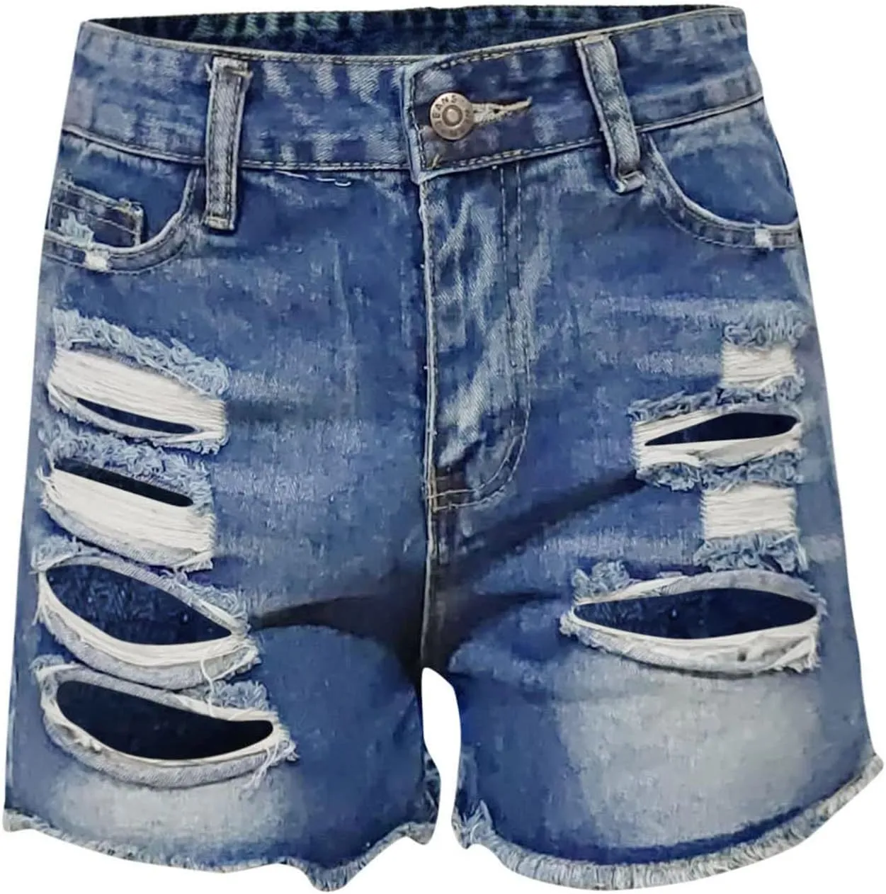 Plus Size Denim Bermuda Shorts For Women Jean Shorts High Waisted Ripped Shorts Distressed Jean Shorts for Summer