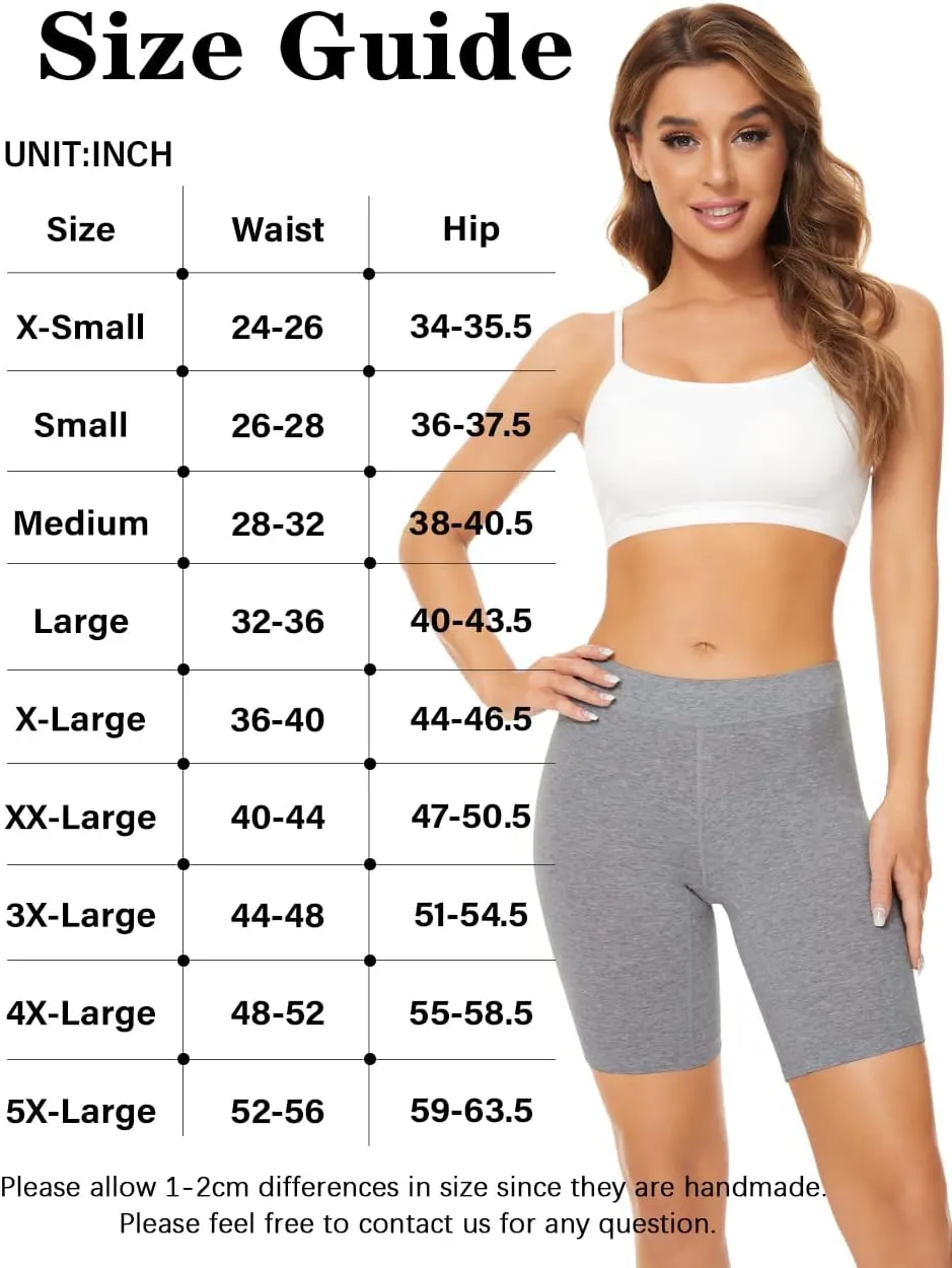POKARLA 4 Pack Women's Cotton Underwear Boxer Shorts Anti Chafing Bike Shorts Boyshorts Panties Regular & Plus Size