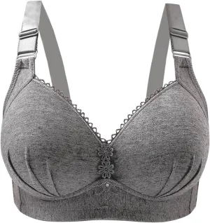 Push Up Bra for Women Plus Size Comfort Breathable Brassiere Wide Back Super Padded T-Shirt Bras Add Two Cups
