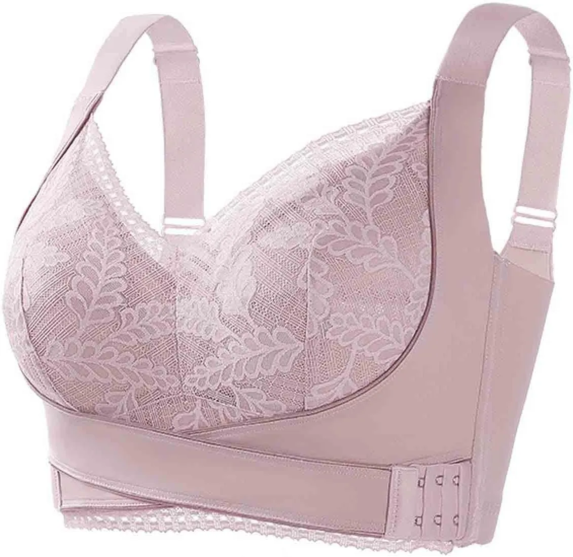 Push Up Bra for Women Plus Size Comfort Breathable Brassiere Wide Back Super Padded T-Shirt Bras Add Two Cups