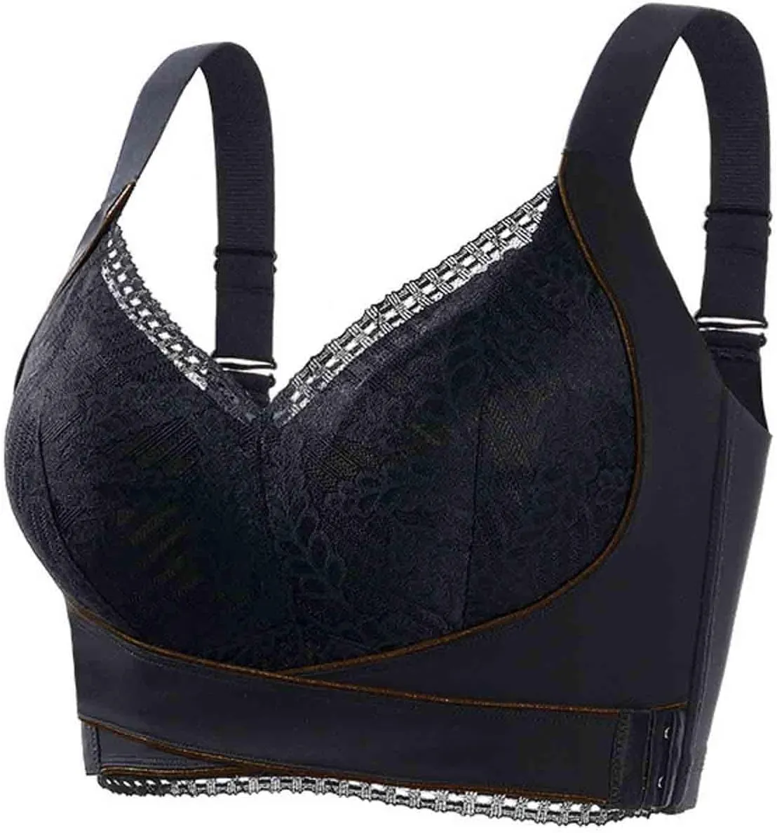 Push Up Bra for Women Plus Size Comfort Breathable Brassiere Wide Back Super Padded T-Shirt Bras Add Two Cups