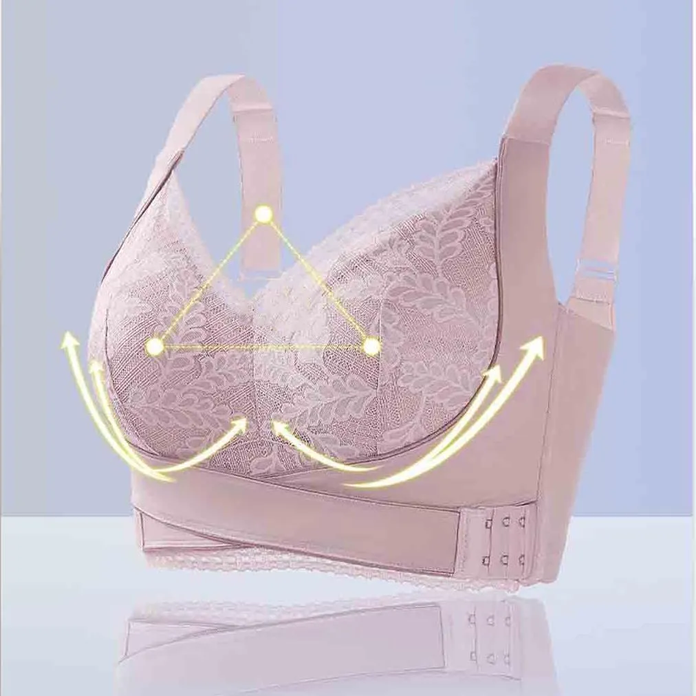 Push Up Bra for Women Plus Size Comfort Breathable Brassiere Wide Back Super Padded T-Shirt Bras Add Two Cups