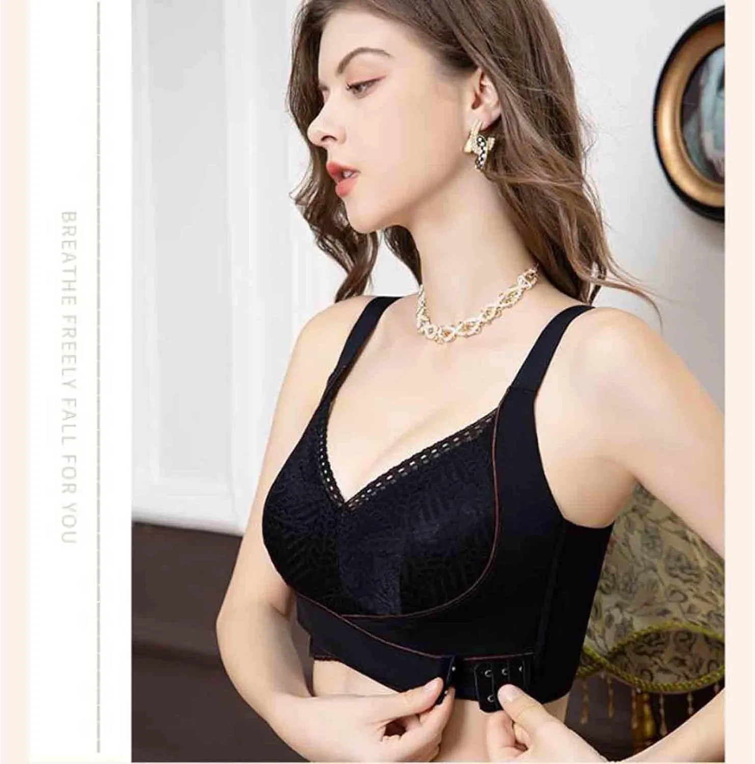 Push Up Bra for Women Plus Size Comfort Breathable Brassiere Wide Back Super Padded T-Shirt Bras Add Two Cups