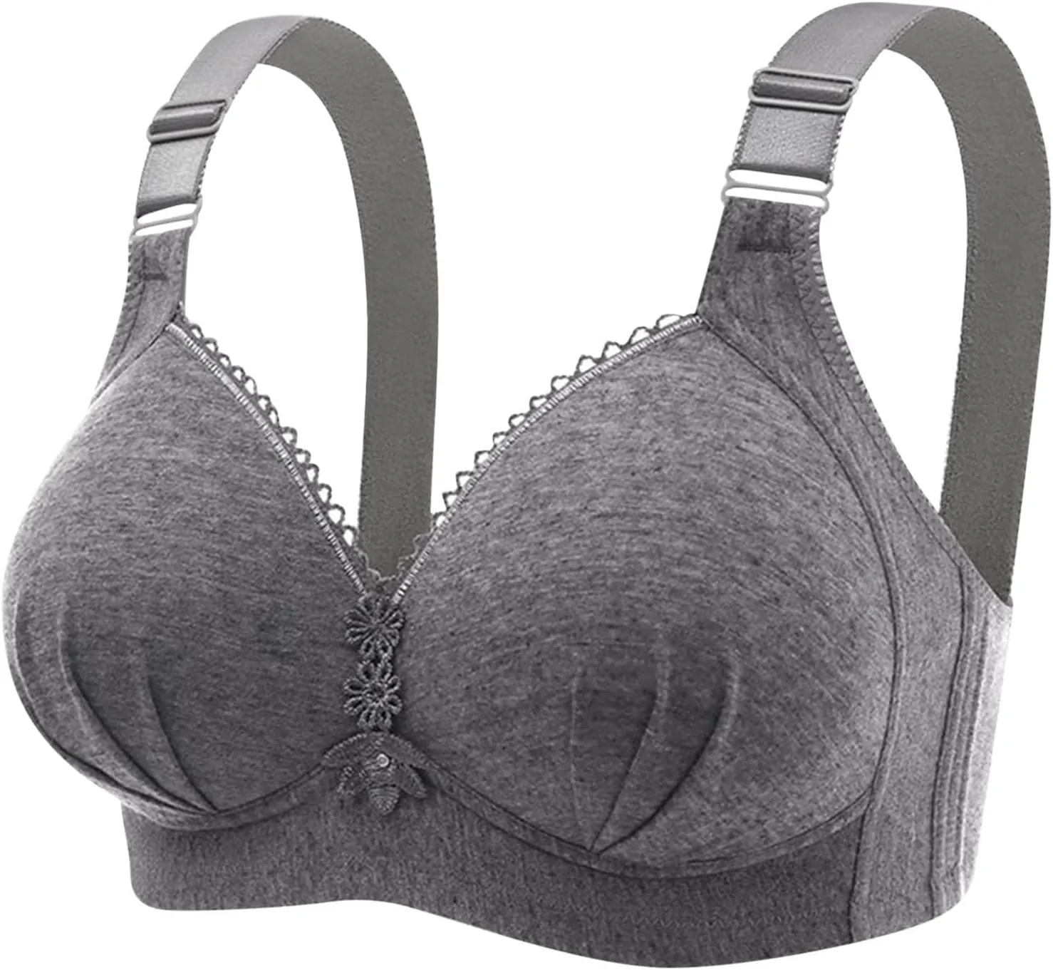 Push Up Bra for Women Plus Size Comfort Breathable Brassiere Wide Back Super Padded T-Shirt Bras Add Two Cups