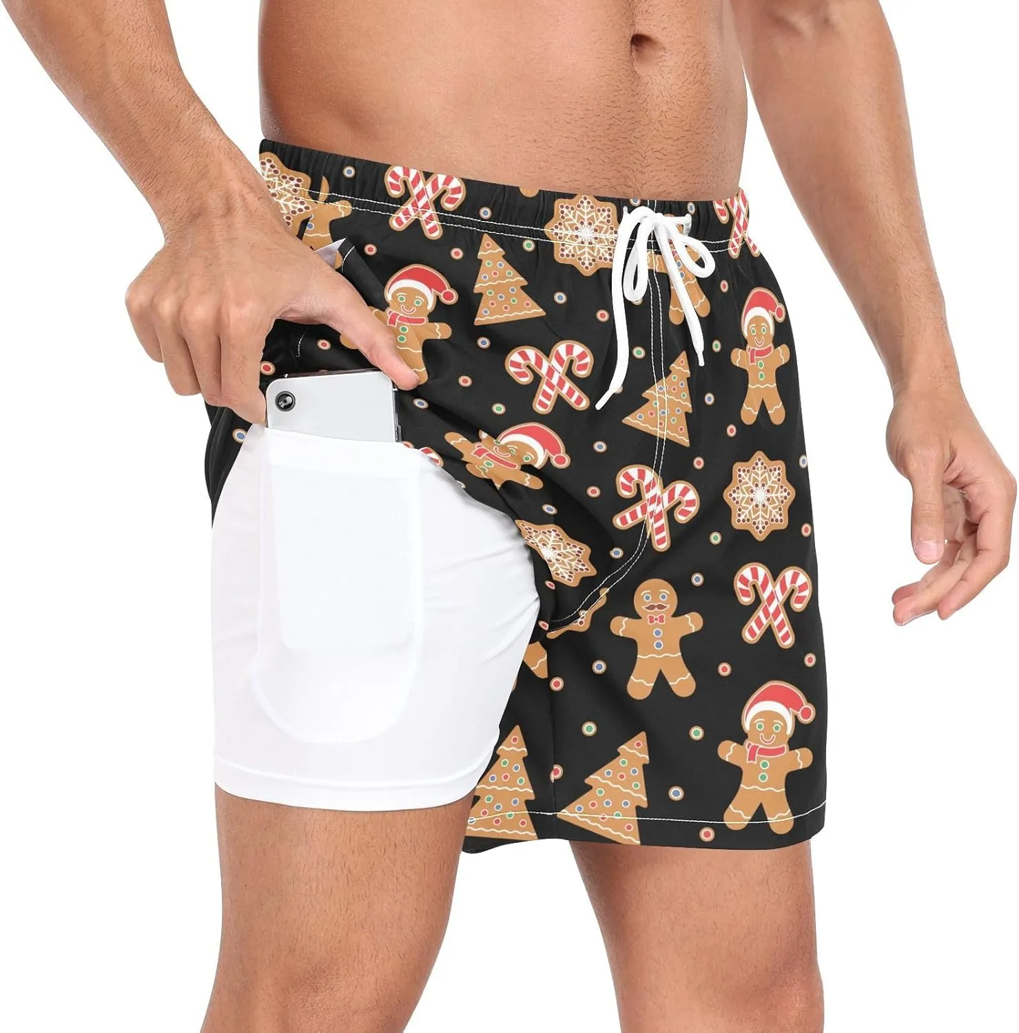 QUGRL Mens 2 in 1 Athletic Shorts with Pockets Quick Dry Running Shorts for Men Training Workout Gym Sports Outdoor