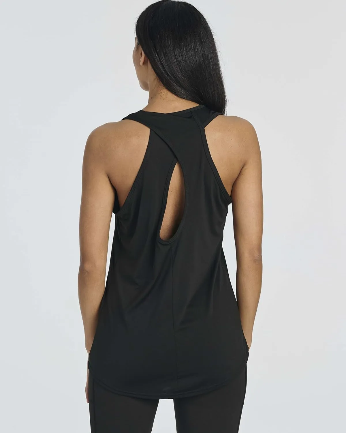 Real Essentials 5 Pack: Women's Crossback Keyhole Open Back Workout Tank Top Dry-Fit Sleeveless Yoga Gym (Available in Plus)