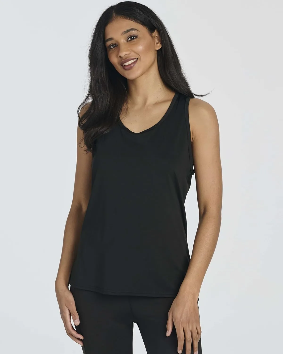 Real Essentials 5 Pack: Women's Crossback Keyhole Open Back Workout Tank Top Dry-Fit Sleeveless Yoga Gym (Available in Plus)
