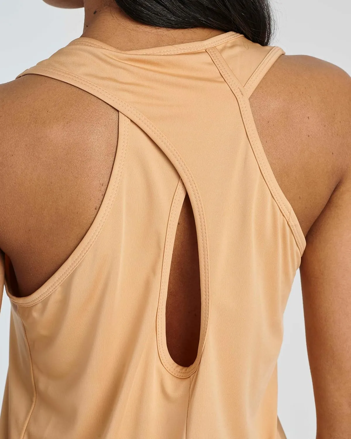 Real Essentials 5 Pack: Women's Crossback Keyhole Open Back Workout Tank Top Dry-Fit Sleeveless Yoga Gym (Available in Plus)
