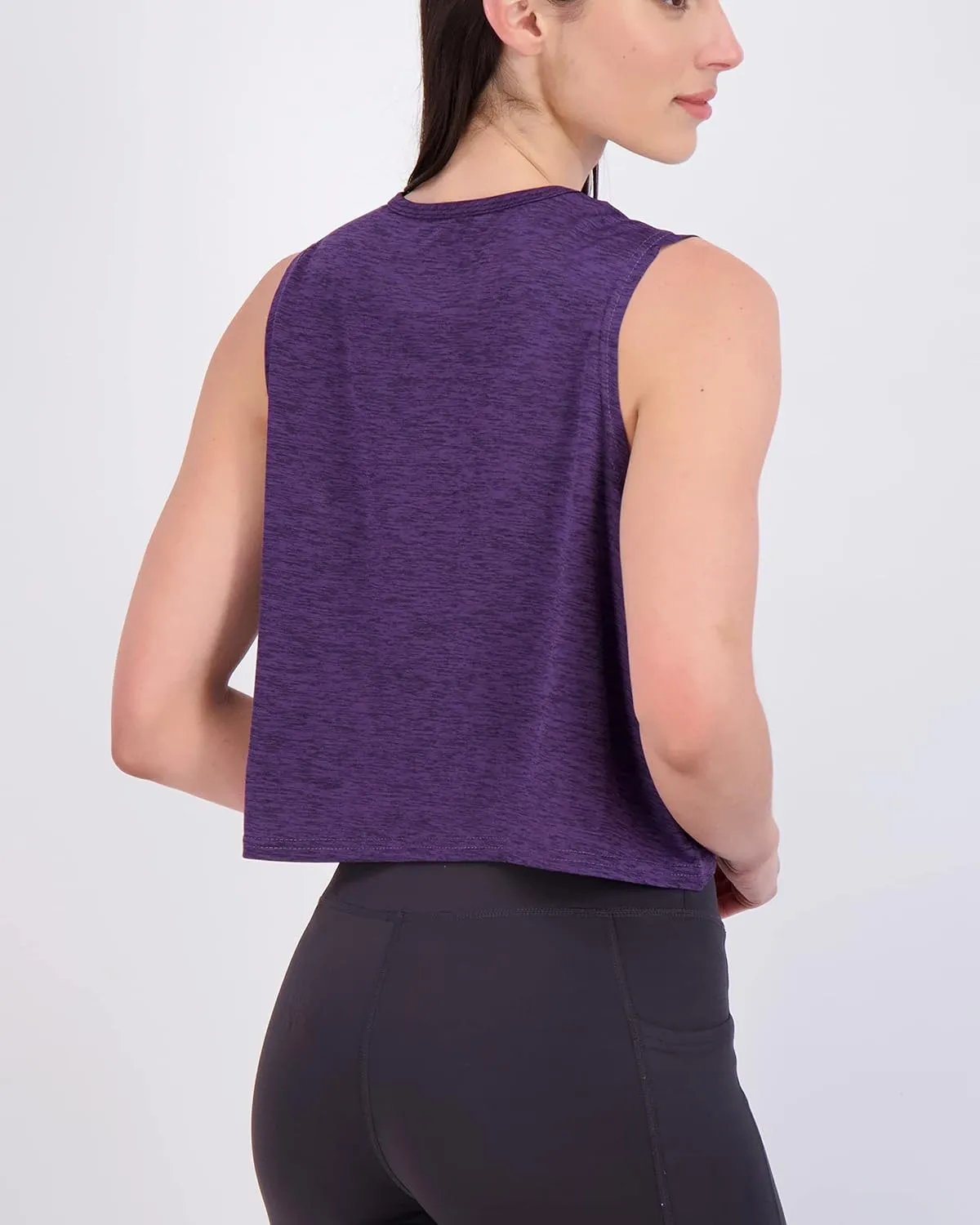 Real Essentials 5 Pack: Women's Dry Fit Crop Summer Tank Top - Gym Yoga Workout Sports Tee (Available in Plus Size)