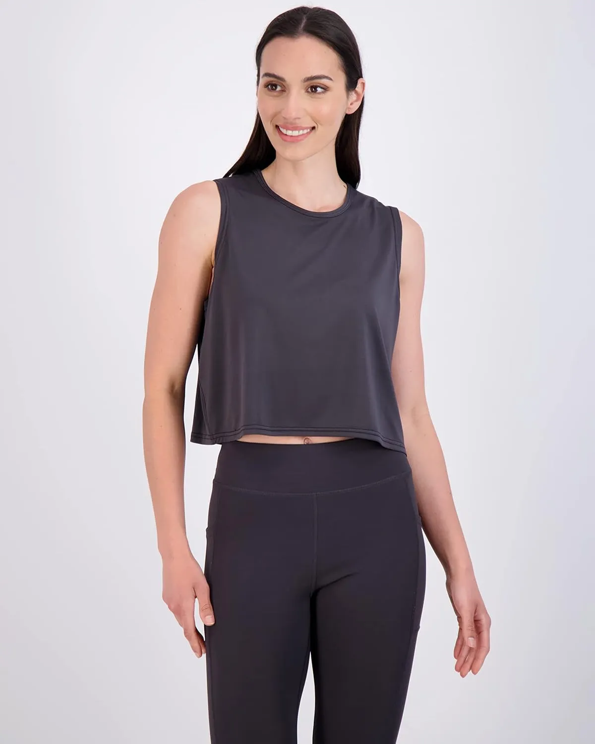 Real Essentials 5 Pack: Women's Dry Fit Crop Summer Tank Top - Gym Yoga Workout Sports Tee (Available in Plus Size)