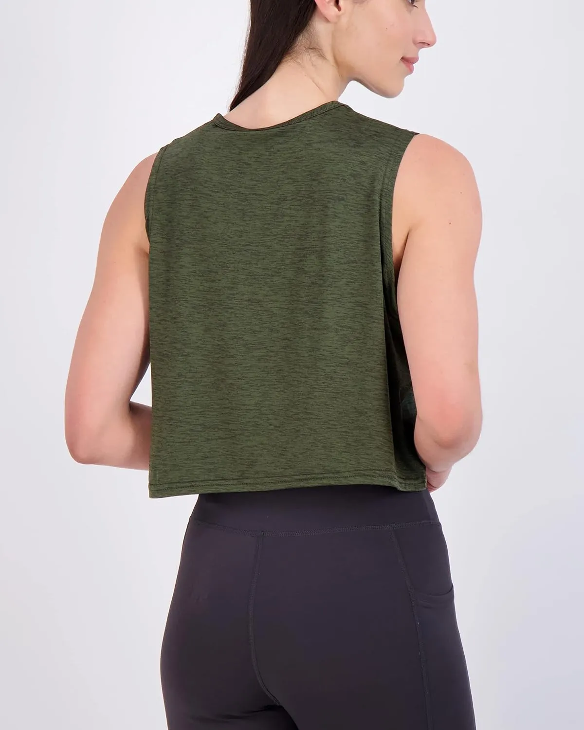 Real Essentials 5 Pack: Women's Dry Fit Crop Summer Tank Top - Gym Yoga Workout Sports Tee (Available in Plus Size)