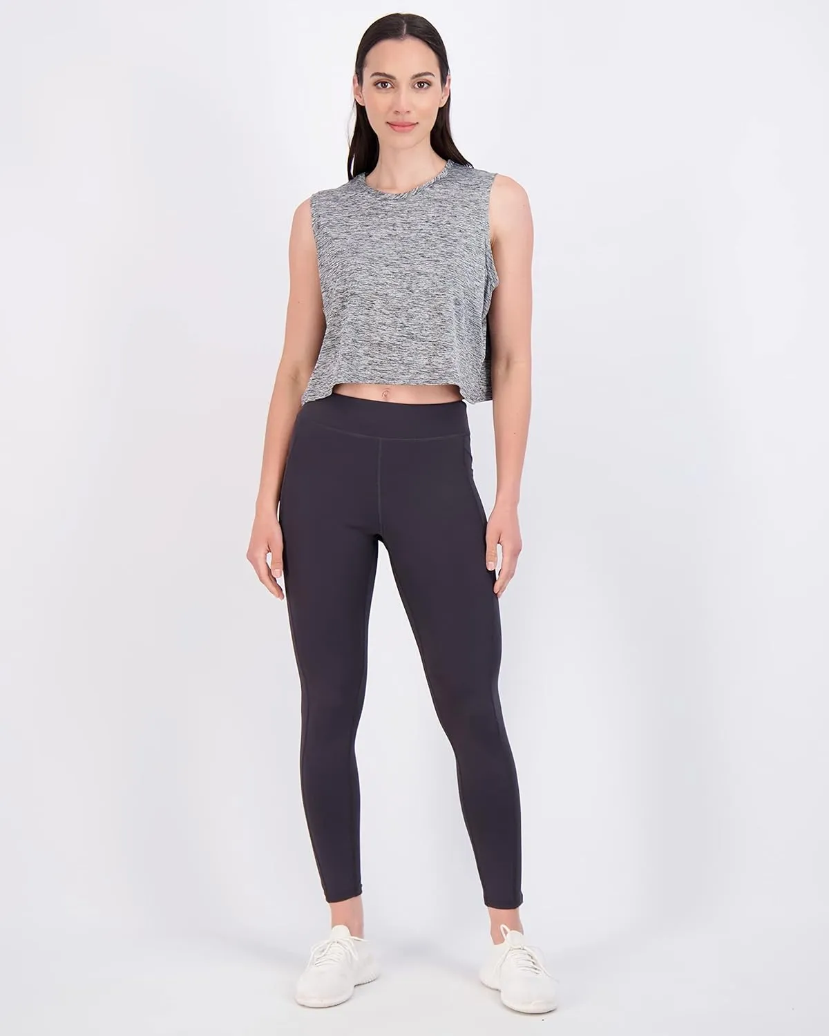 Real Essentials 5 Pack: Women's Dry Fit Crop Summer Tank Top - Gym Yoga Workout Sports Tee (Available in Plus Size)
