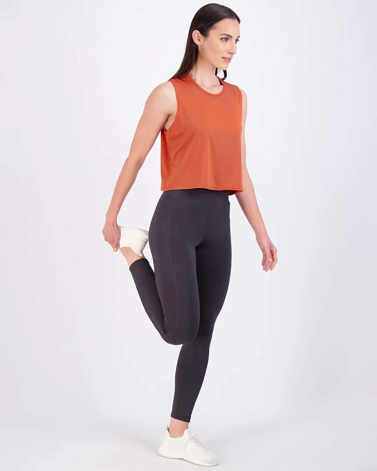 Real Essentials 5 Pack: Women's Dry Fit Crop Summer Tank Top - Gym Yoga Workout Sports Tee (Available in Plus Size)