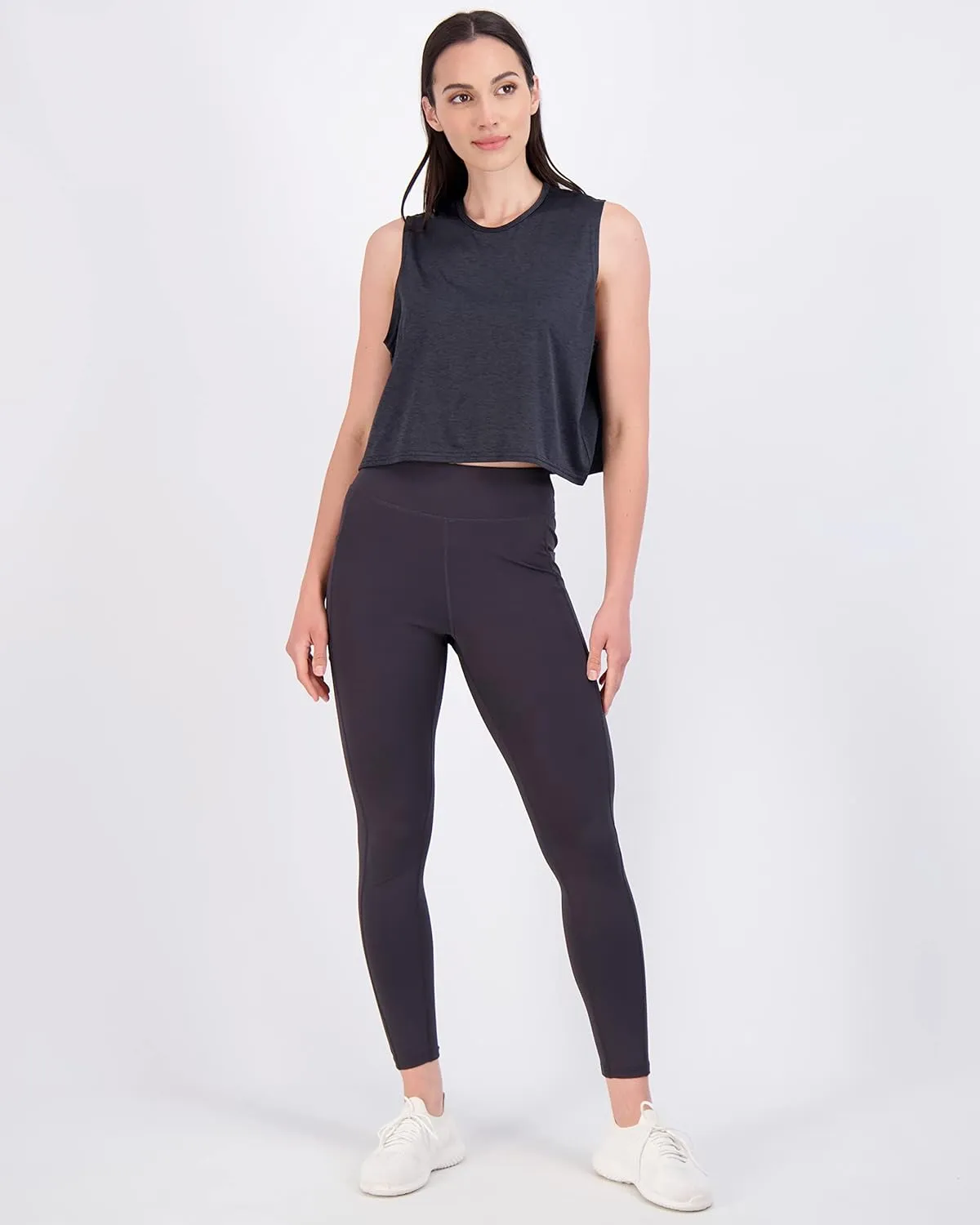 Real Essentials 5 Pack: Women's Dry Fit Crop Summer Tank Top - Gym Yoga Workout Sports Tee (Available in Plus Size)