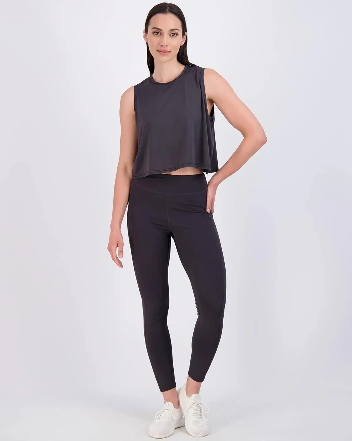 Real Essentials 5 Pack: Women's Dry Fit Crop Summer Tank Top - Gym Yoga Workout Sports Tee (Available in Plus Size)